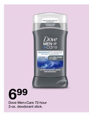 Target Dove men+care 72-hour 3-oz. deodorant stick offer