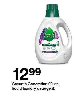Target Seventh generation 90-oz. liquid laundry detergent offer