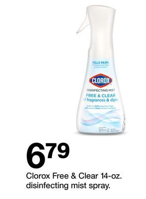 Target Clorox free & clear 14-oz. disinfecting mist spray offer