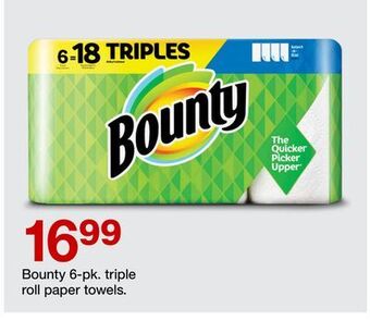 Target Bounty 6-pk. triple roll paper towels offer