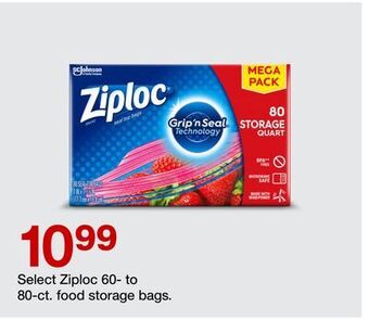 Target Select ziploc 60-to 80-ct. food storage bags offer