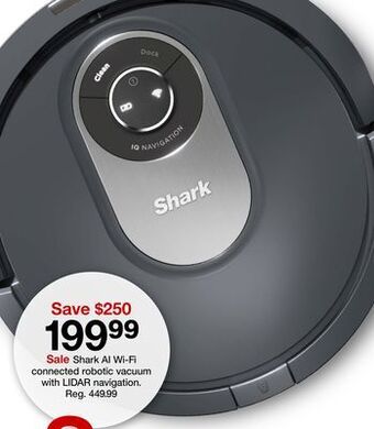 Target Shark ai wi-fi connected robotic vacuum with lidar navigation offer
