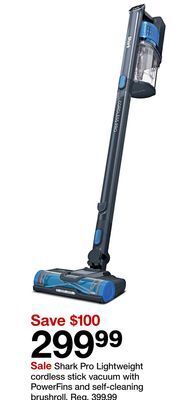Target Shark pro lightweight cordless stick vacuum with powerfins and self-cleaning brushroll offer