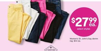 JC Penney Women's st. john's bay denim offer