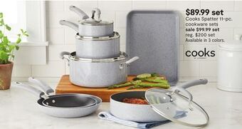 JC Penney Cooks spatter 11-pc. cookware sets offer