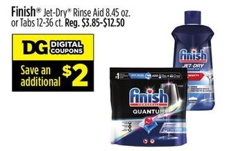 Dollar General Finish® jet-dry® rinse aid or tabs offer