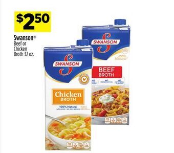 Dollar General Swanson® beef or chicken broth offer