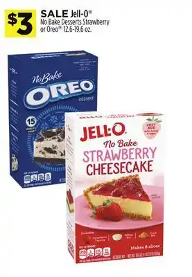 Dollar General Jell-o® no bake desserts strawberry or oreo® offer
