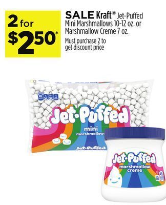 Dollar General Kraft® jet-puffed mini marshmallows or marshmallow creme offer