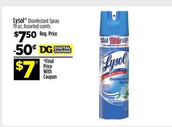 Dollar General Lysol® disinfectant spray offer
