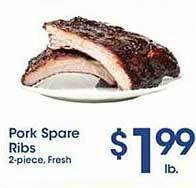 Price Rite Pork spare ribs offer