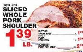 Bravo Supermarkets Sliced whole pork shoulder offer