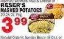 Bravo Supermarkets Reser's mashed potatoes offer