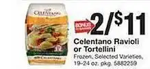 Giant Food Celentano ravioli or tortellini offer
