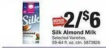 Giant Food Silk almond milk offer
