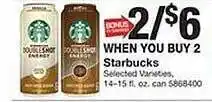 Giant Food Starbucks selected varieties offer