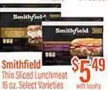 Smithfield thin sliced lunchmeat
