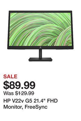 Office Depot Hp v22v g5 21.4" fhd monitor, freesync offer