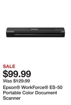Office Depot Epson® workforce® es-50 portable color document scanner offer