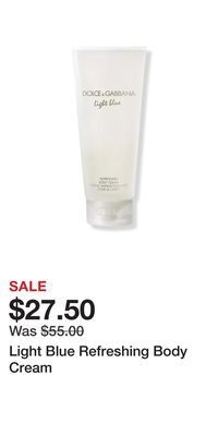 Ulta Beauty Light blue refreshing body cream offer