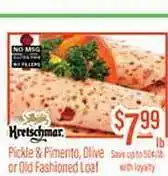 Germantown Fresh Market Kretschmar pickle & pimento, olive or old fashioned loaf offer