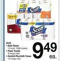 Safeway Scott bath tissue, paper towels, comfort plus bath tissue offer