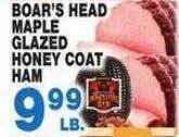 Bravo Supermarkets Boar's head maple glazed honey coat ham offer