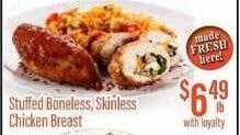 Chief Supermarket Stuffed boneless, skinless chicken breast offer