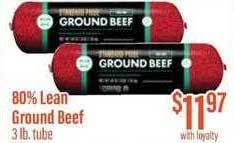 Chief Supermarket 80% lean ground beef offer