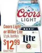 Chief Supermarket Coors light or miller lite offer