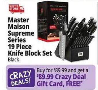 Ocean State Job Lot Master maison supreme series 19 piece knife block set offer