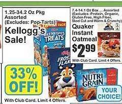 Key Food Quaker instant oatmeal offer