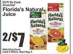 Key Food Florida's natural juice offer