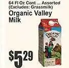 Key Food Organic valley milk offer