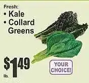 Key Food Kale collard greens offer