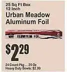 Key Food Urban meadow aluminum foil offer