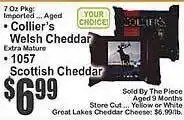 Key Food Collier's welsh cheddar or 1057 scottish cheddar offer