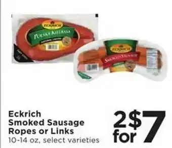 Cub Foods Eckrich smoked sausage ropes or links offer