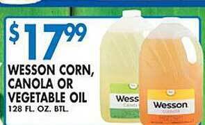 Compare Foods Wesson corn canola or vegetable oil offer