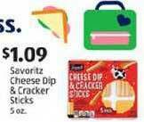 Aldi Savoritz Cheese Dip & Cracker Sticks offer
