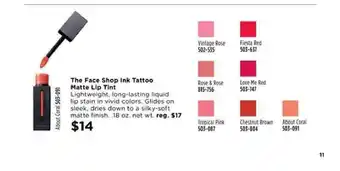 Avon The Face Shop Ink Tattoo Matte Lip Tint offer