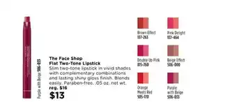 Avon The Face Shop Flat Two-tone Lipstick offer
