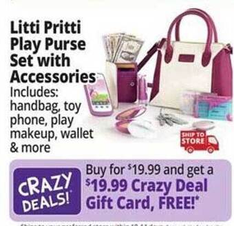 Ocean State Job Lot Litti pritti play purse set with accessories offer
