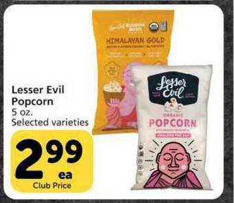 Pavilions Lesser Evil Popcorn offer