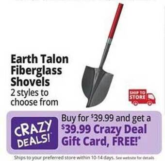 Ocean State Job Lot Earth talon fiberglass shovels offer