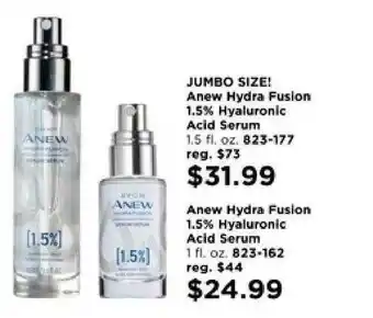 Avon Anew Hydra Fusion 1.5% Hyaluronic Acid Serum, Anew Hydra Fusion 1.5% Hyaluronic Acid Serum offer