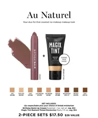Avon Birthday Balm Lip Crayon, Magix Tint Radiant Tinted Moisturizer offer