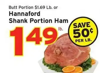 Hannaford Hannaford shank portion ham offer