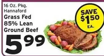 Hannaford Hannaford grass fed 85% lean ground beef offer