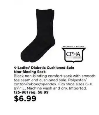 Avon Ladies' Diabetic Cushioned Sole Non-binding Sock offer